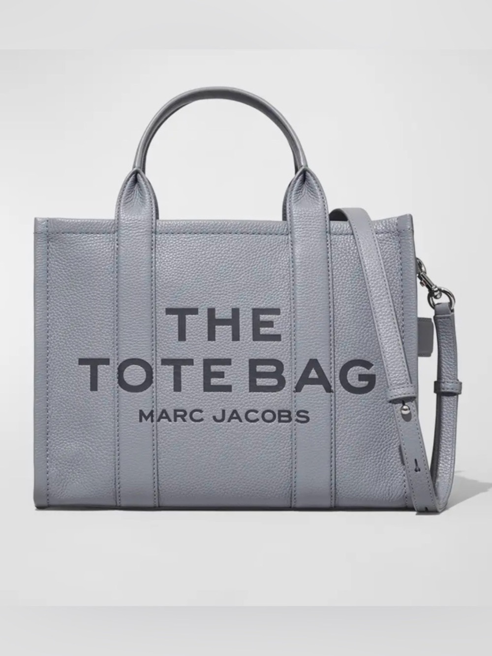 Marc Jacobs Wolf Gray Leather Medium Tote Bag -No Shoulder Strap-